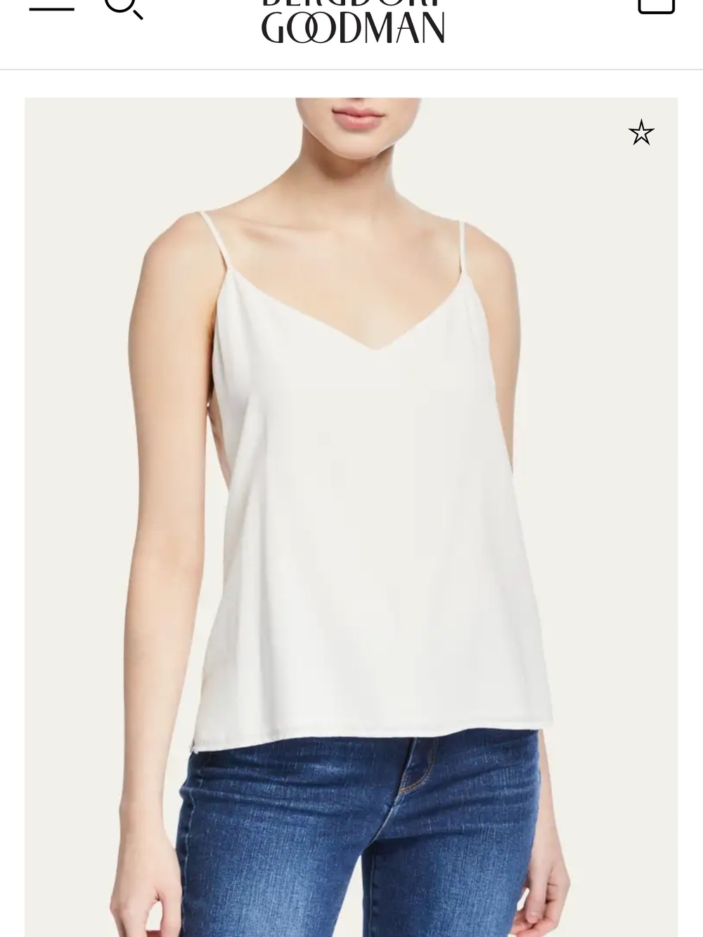 L'AGENCE White Silk-Blend V-Neck Camisole